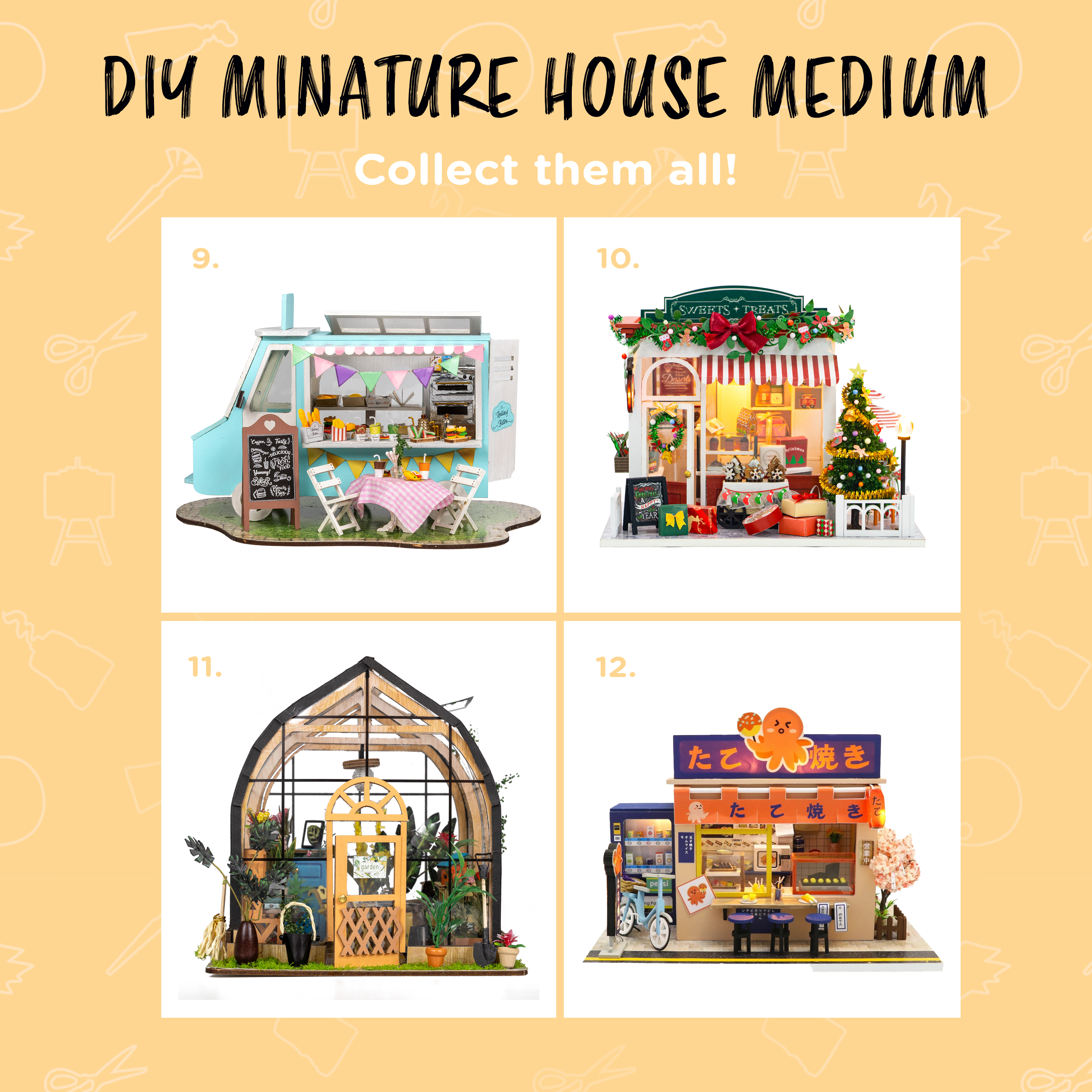 Miniature House Construction Kit Medium - Japanese Takoyaki Restaurant