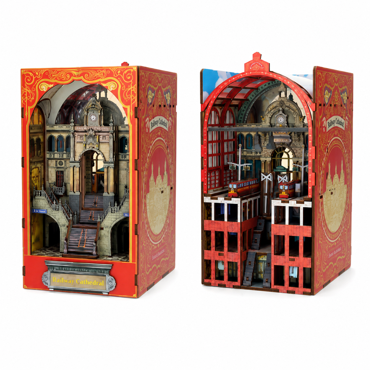 Book Nook Bouwpakket - Spoorwegkathedraal - Dubbelzijdig