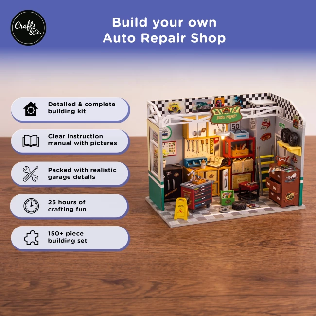 Miniature House Construction Kit Medium - Auto Repair Shop