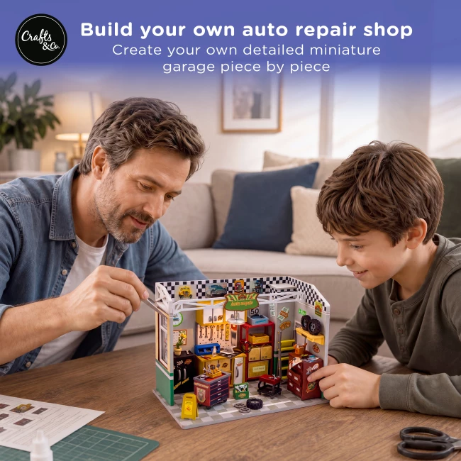Miniature House Construction Kit Medium - Auto Repair Shop