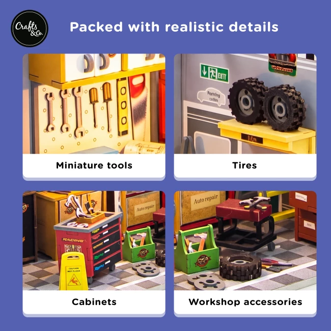 Miniature House Construction Kit Medium - Auto Repair Shop