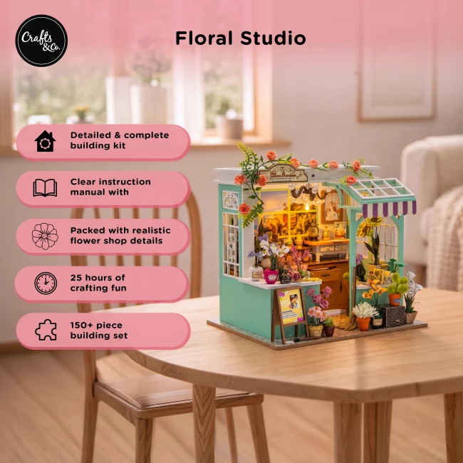 Miniature House Construction Kit Medium - Flower Studio
