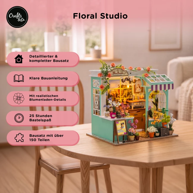 Miniatur Haus Bausatz Medium - Blumenatelier