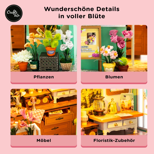 Miniatur Haus Bausatz Medium - Blumenatelier