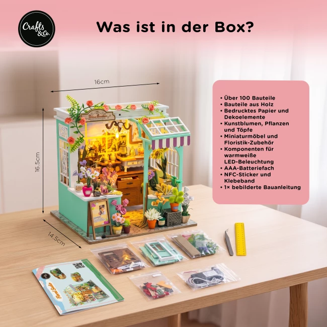 Miniatur Haus Bausatz Medium - Blumenatelier