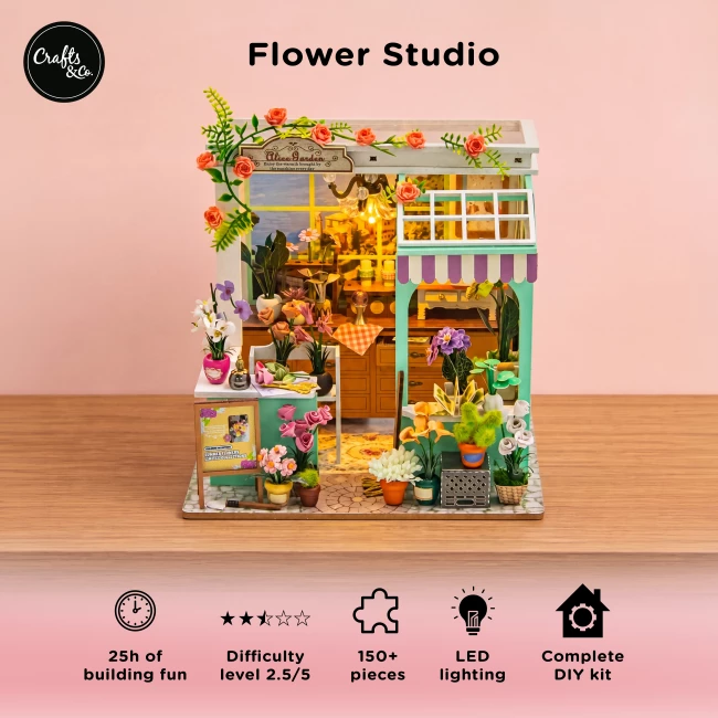Miniature House Construction Kit Medium - Flower Studio