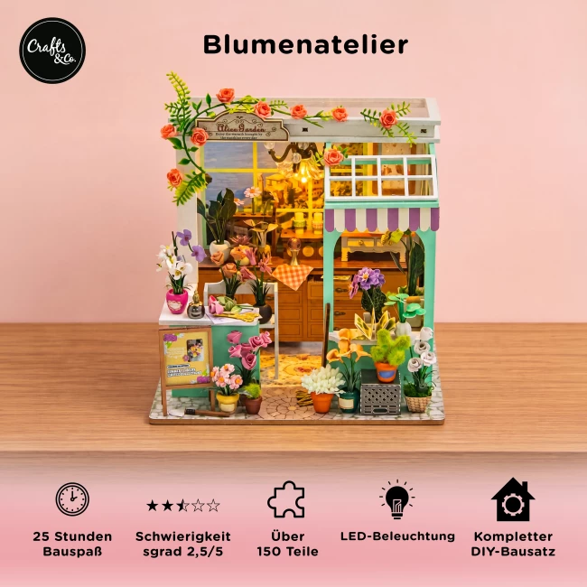 Miniatur Haus Bausatz Medium - Blumenatelier