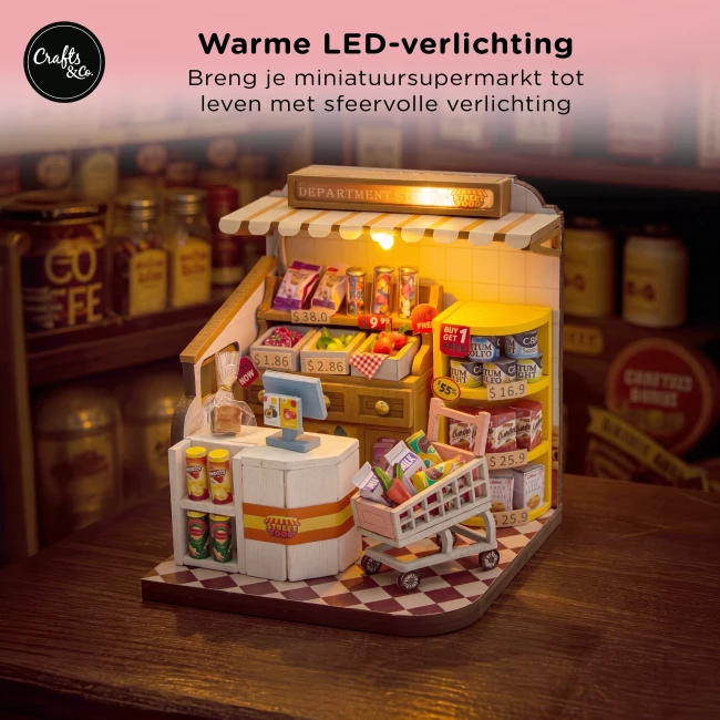 Miniatuurhuis Bouwpakket Medium - Supermarkt