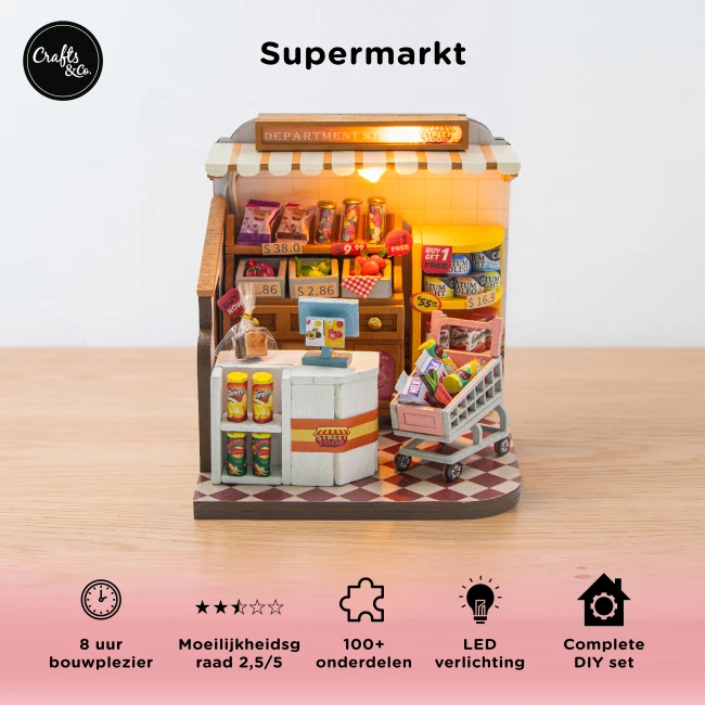 Miniatuurhuis Bouwpakket Medium - Supermarkt