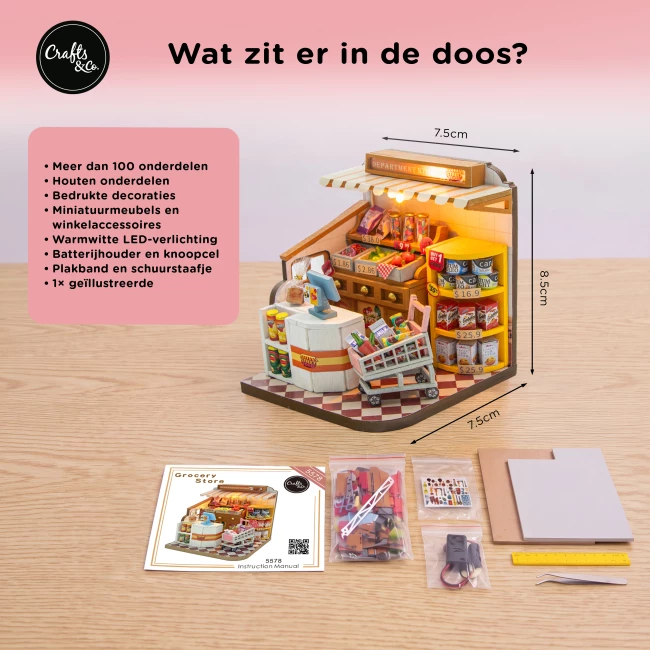 Miniatuurhuis Bouwpakket Medium - Supermarkt