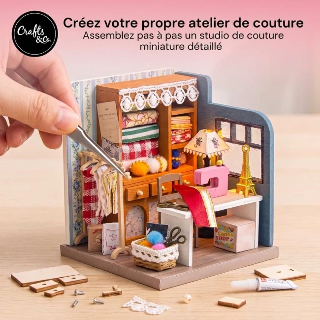 Kit de Construction de Maison Miniature Medium - Atelier de couture