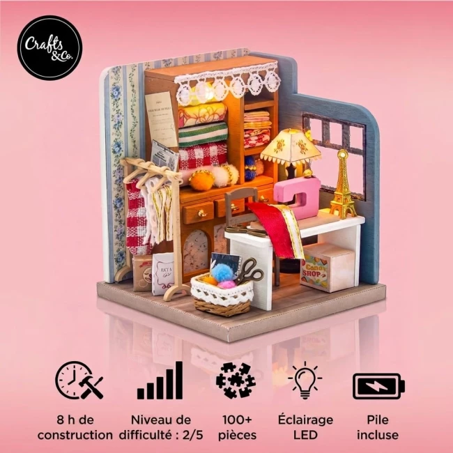 Kit de Construction de Maison Miniature Medium - Atelier de couture