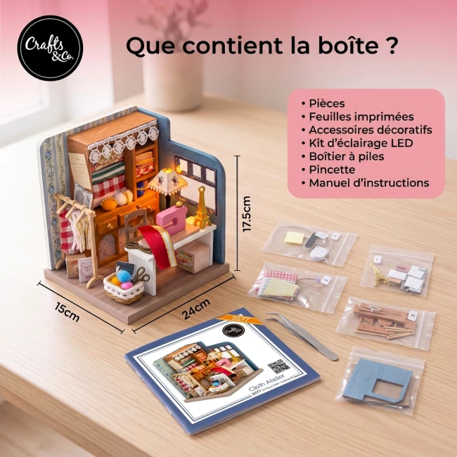 Kit de Construction de Maison Miniature Medium - Atelier de couture