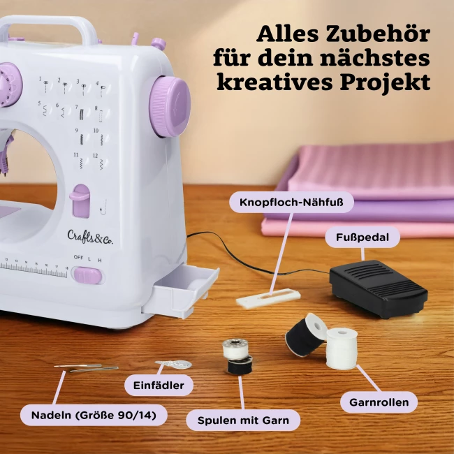 Nähmaschine für Einsteiger - 12 eingebaute Stiche
