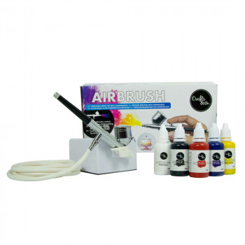 Airbrush Set met Compressor - Inclusief 5 Kleuren Inkt