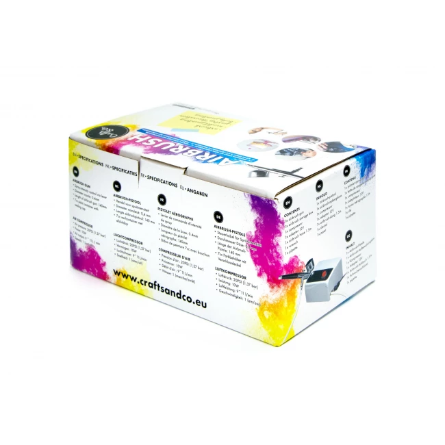 Airbrush-Set mit Kompressor - Mit 5 Farben Tinte