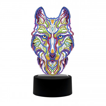 Diamond Painting LED-Lamp DIY Pakket - Wolf