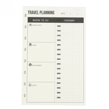 Planner Layout - Travel schedule