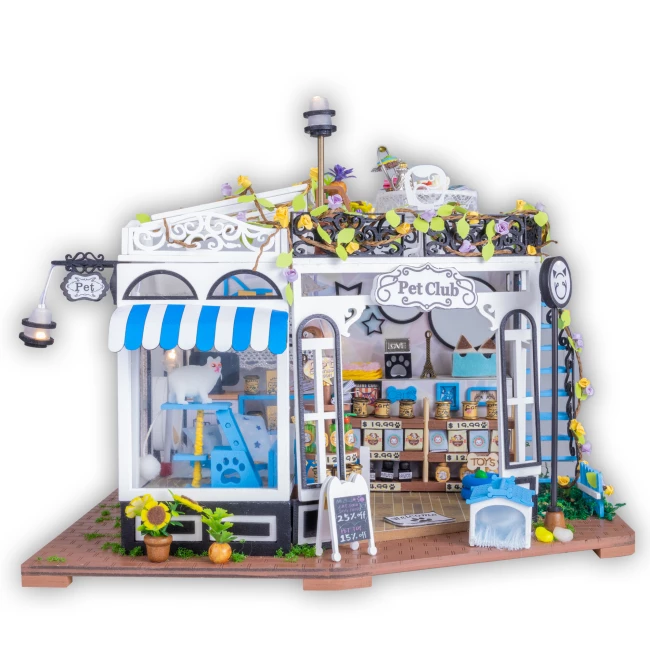 Model Kit Miniature Dollhouse - Shop 'The Pet Club'