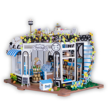 Modelbouwpakket Miniatuur Poppenhuis - Dierenwinkel 'The Pet Club'