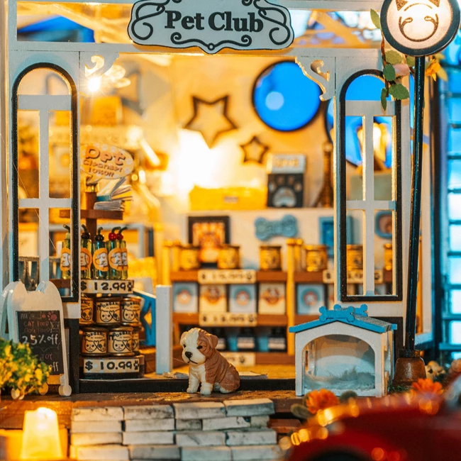 Modellbausatz Miniatur-Puppenhaus - Tierbedarf 'The Pet Club'