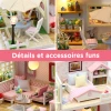 Kit de Construction de Maison Miniature Medium - Chambre rose - 8