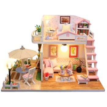 Kit de Construction de Maison Miniature Medium - Chambre rose