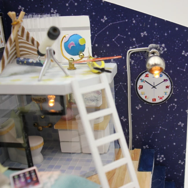 Modellbausatz Miniatur-Puppenhaus - Astronomisches Studio