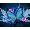 Diamant Malerei Leinwand Blau Schmetterling - 40 x 50 cm - 1