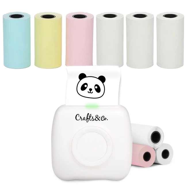 Mini Pocket Printer - Sparpaket mit 3x Farbigem Papier und 3x Weißem Papier
