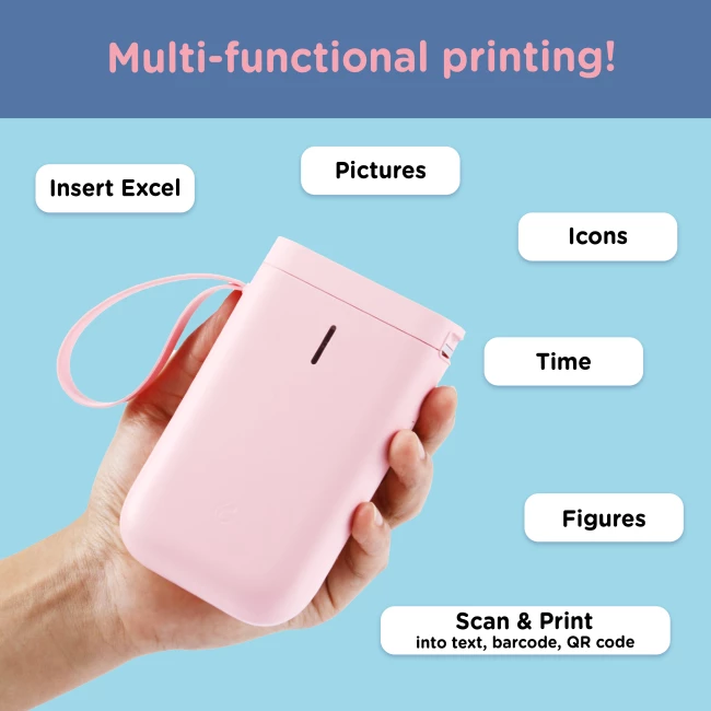 Thermal Label Printer - Pink - Mega Combodeal with all Label Stickers