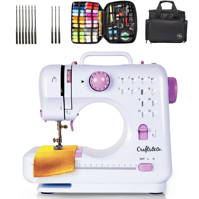 Machine à coudre pour débutants - Méga Offre Combo avec Sac, Set de Couture et d'Aiguilles