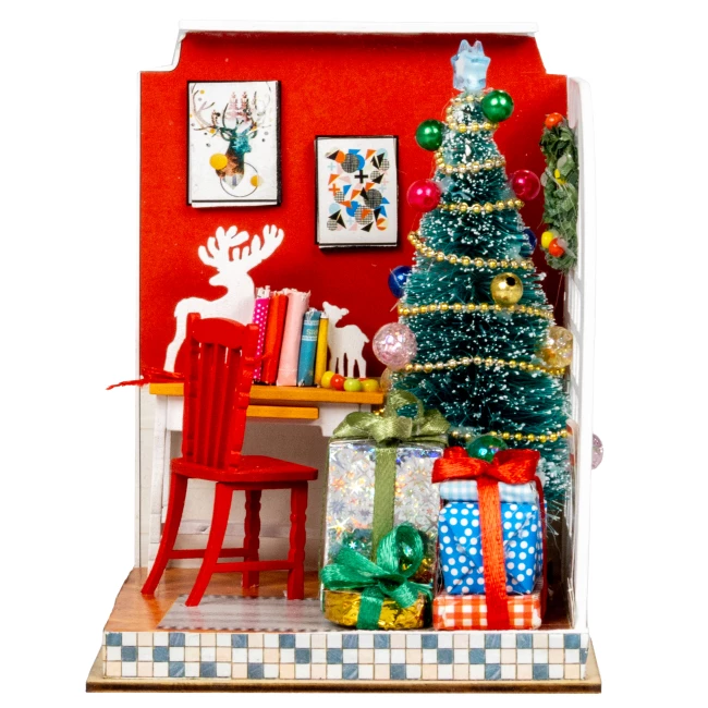 Kit de Construction de Maison Miniature Mini - Chambre de Noël "Jingle Bells"
