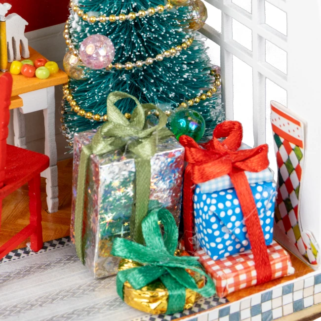 Miniatur Haus Bausatz Mini - Weihnachtszimmer 'Jingle Bells'