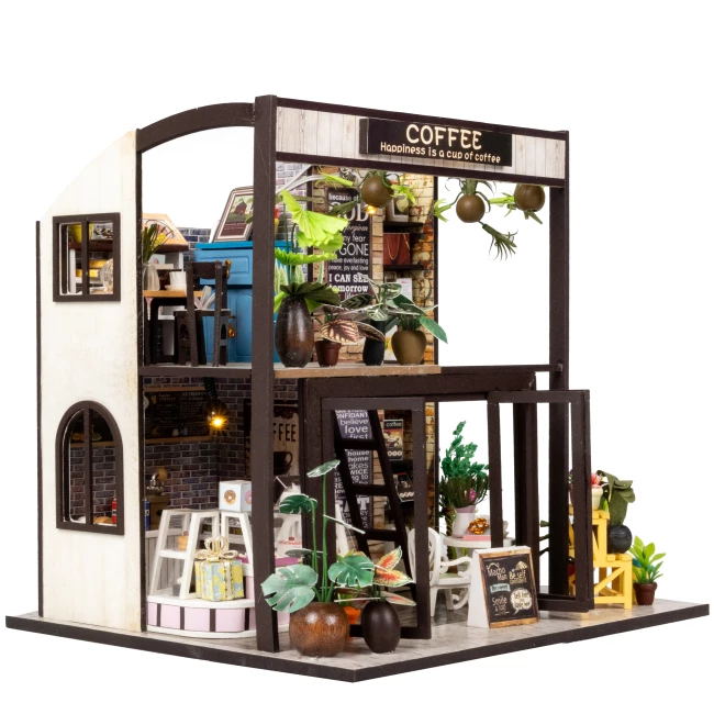 Miniatuurhuis Bouwpakket Medium - Koffiehuis 'Happiness'