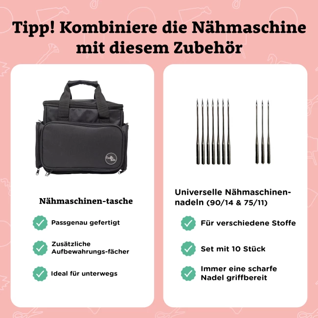 Nähmaschine für Einsteiger - Kombiangebot mit Nähset