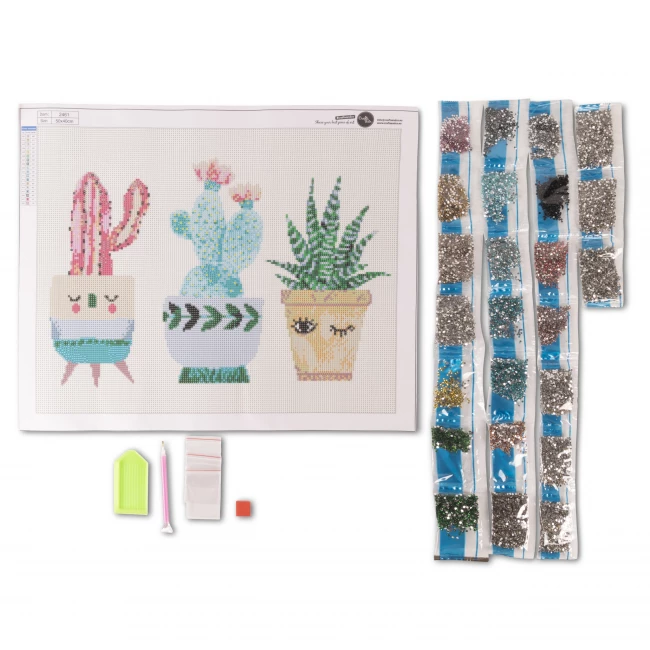 Diamond Painting Canvas Limited Editions - the Three Cacti