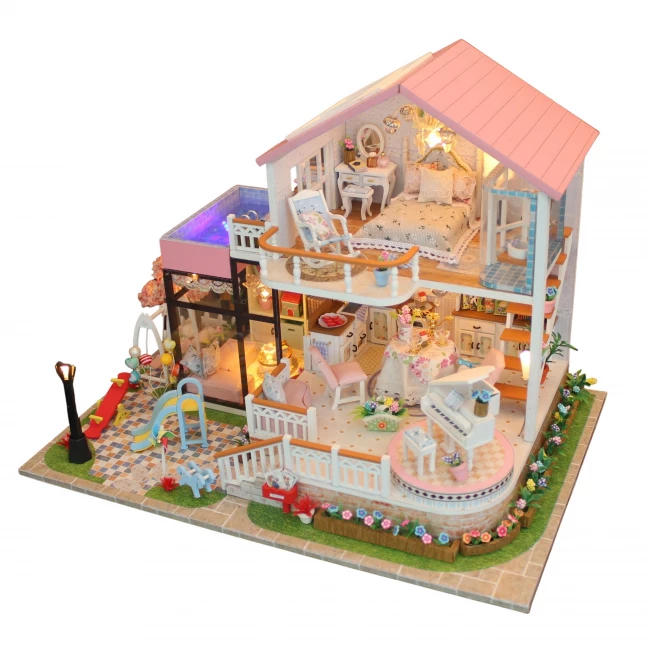 Modellbausatz Miniatur-Puppenhaus - Mini-Villa