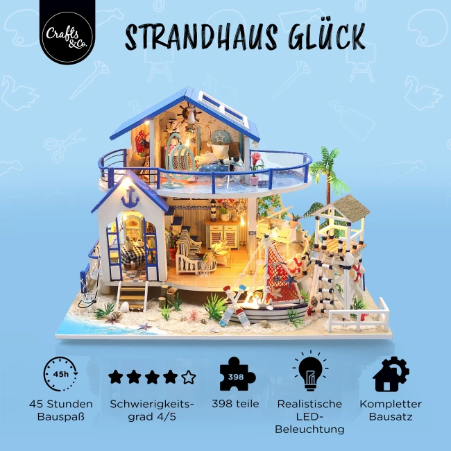 Miniatur Haus Bausatz Groß - Strandhaus