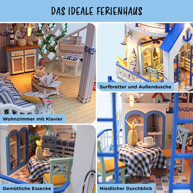 Miniatur Haus Bausatz Groß - Strandhaus