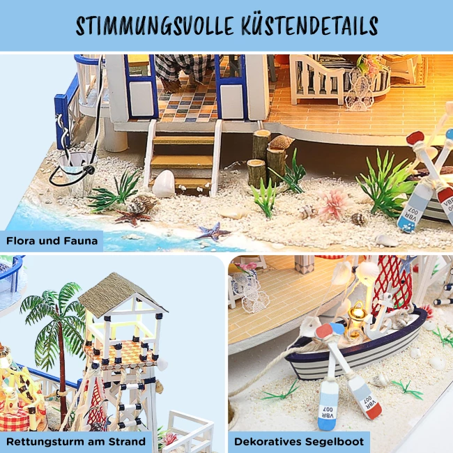 Miniatur Haus Bausatz Groß - Strandhaus