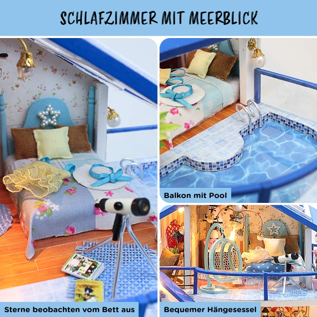 Miniatur Haus Bausatz Groß - Strandhaus