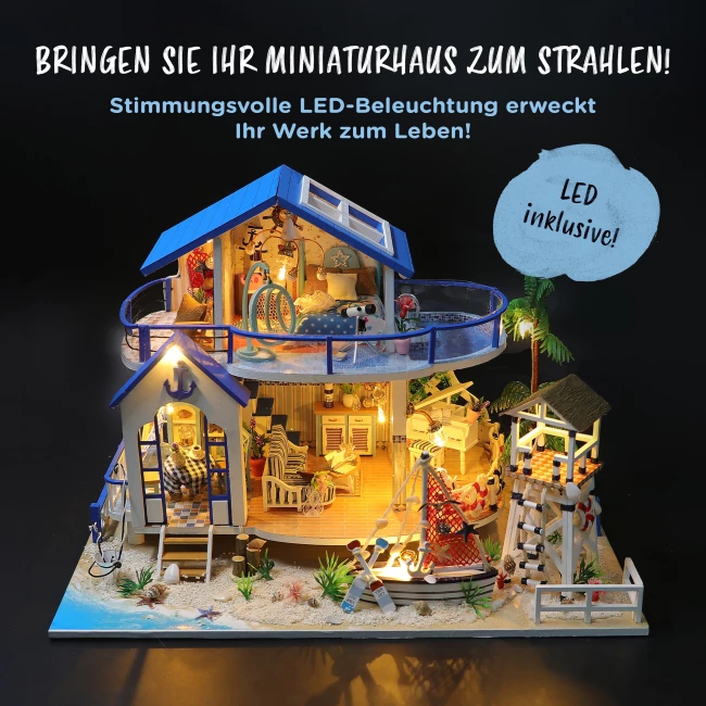 Miniatur Haus Bausatz Groß - Strandhaus