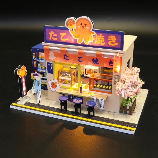 Modelbouwpakket Miniatuur Poppenhuis - Japans Takoyaki Restaurant