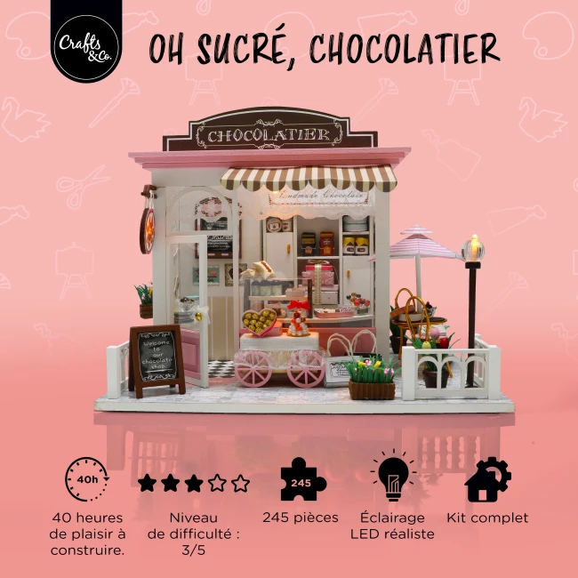 Kit de Construction de Maison Miniature Medium - Chocolatier