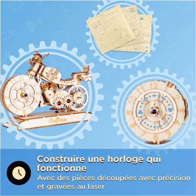 Kit de Construction en Bois - Horloge du Moteur