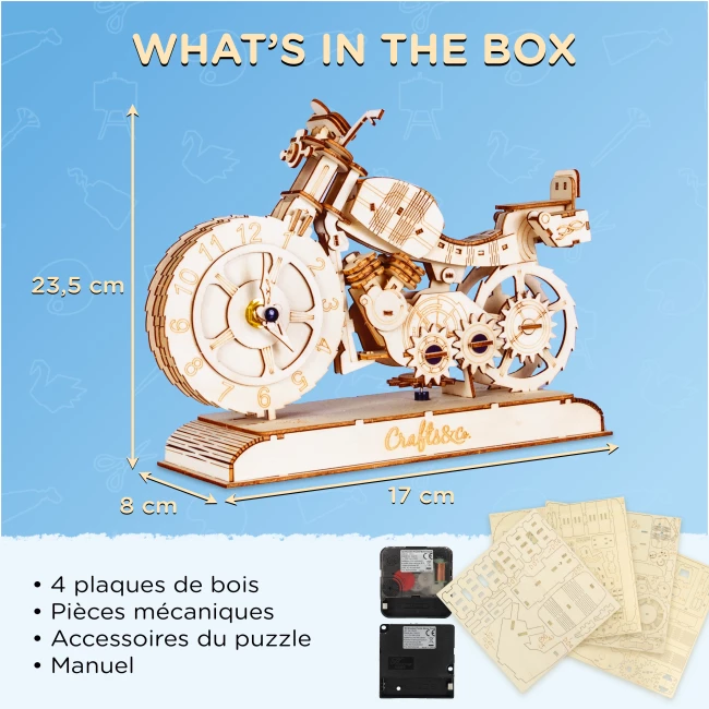 Kit de Construction en Bois - Horloge du Moteur