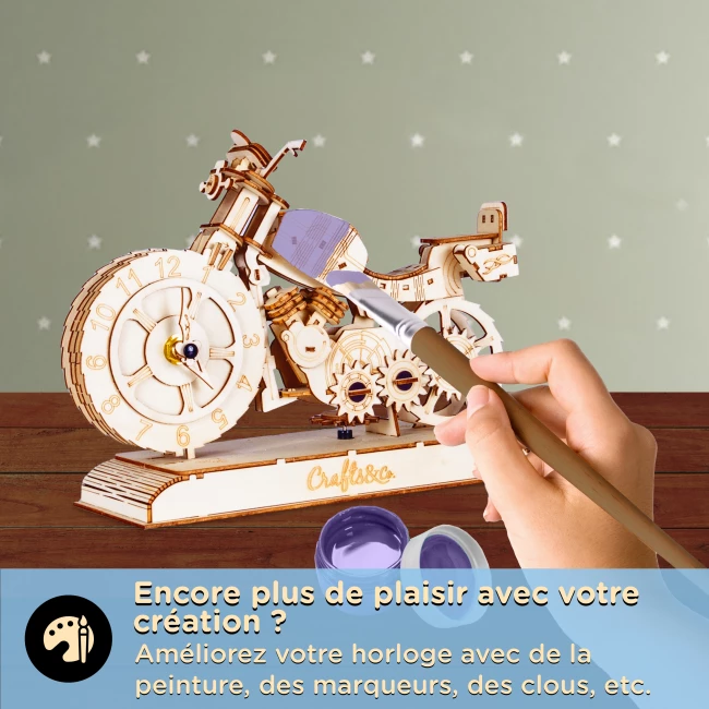 Kit de Construction en Bois - Horloge du Moteur