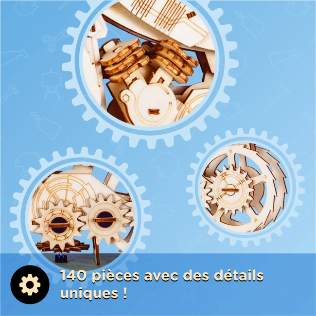 Kit de Construction en Bois - Horloge du Moteur