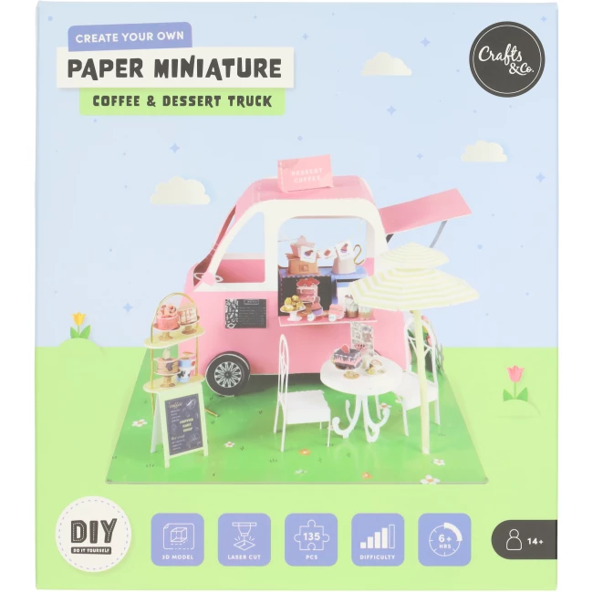 Kit de Construction de Miniature en papier - Camion de Desserts